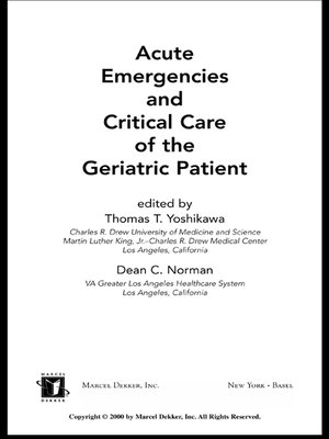 cover image of Acute Emergencies and Critical Care of the Geriatric Patient